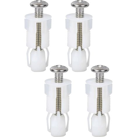 Kit de 4 pièces pour abattant de WC, vis de fixation, pièces de rechange universelles pour abattant et couvercle de WC. (1/5)