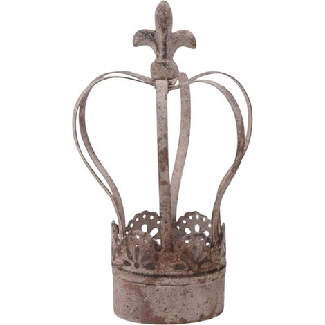 Candelabro antiguo con forma de corona de metal, decoración retro para sala de estar. (1/2)