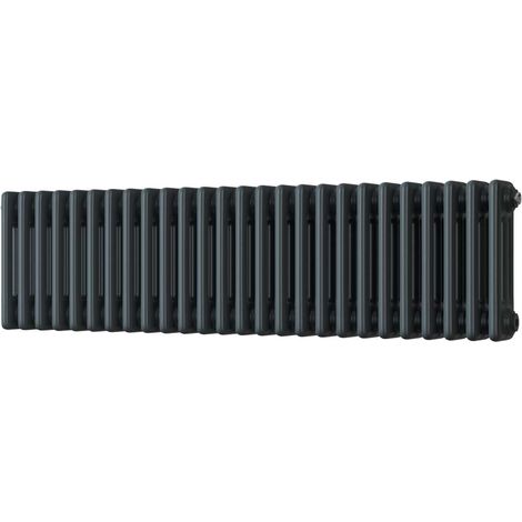 Alpha - Anthracite Column Radiator H300mm x W1177mm 3 Column