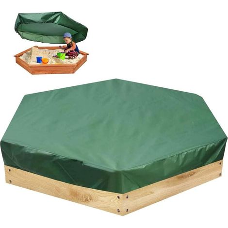 Bâche de protection pour bac à sable, hexagonale, bâche de bac à sable, tissu Oxford avec cordon de serrage, bâche de protection étanche à la poussière, étanche, 14011020cm (1/4)