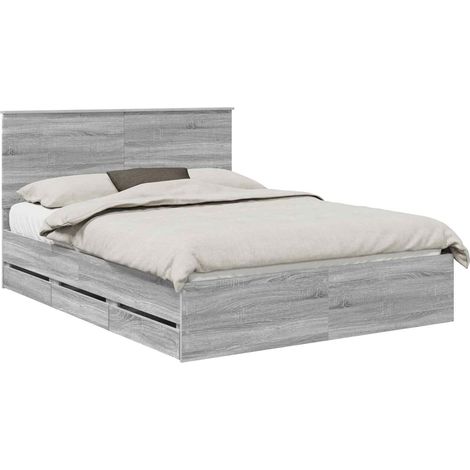 Maison Exclusive - Estructura de cama Gris Sonoma 150 x 200 cm Ma