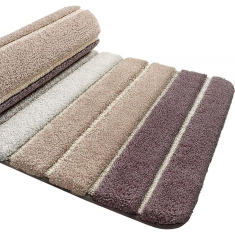 Rutschfeste Badematte, 40 x 60 cm, super saugfähig, maschinenwaschbar, aus saugfähiger Mikrofaser, beige (1/4)