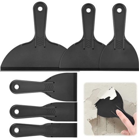 Spatule Plastique Multi-Usage - Outil de Plâtre et Grattoir de Peinture, Set de 6 Tailles pour Enlever Colle et Autocollants (1/5)