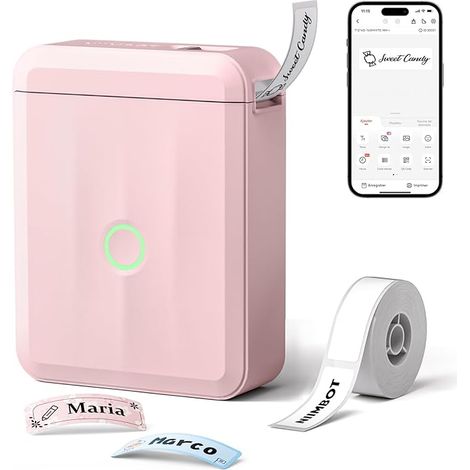 D110 Étiqueteuse avec Étiquettes, Imprimante d'étiquettes Autocollant Thermique sans Encre pour Maison, Bureau, École, Organisation, Cuisine personnalisées