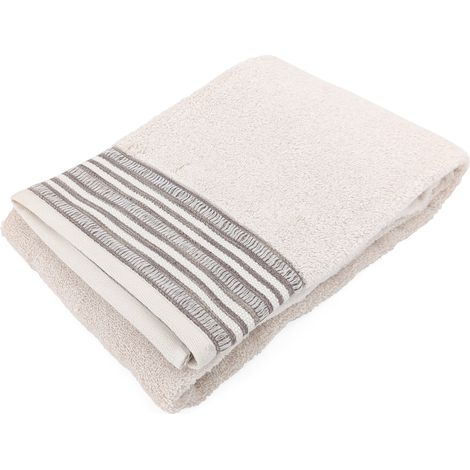 Drap de douche pur coton 70x140 cm 500g/m2 collection DRY beige (1/5)