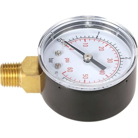 Manomètre de pression d'eau pour filtre de piscine 50 mm, manomètre hydraulique, filetage NPT 1/4" (1/5)