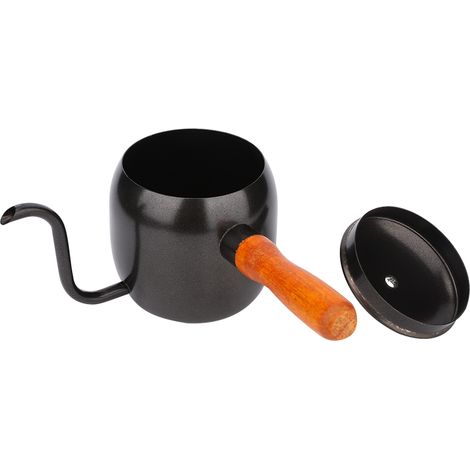 Cafetière domestique en acier inoxydable, bouilloire à filtre, théière à long bec, 500 ml, noire, 500 ml (1/5)