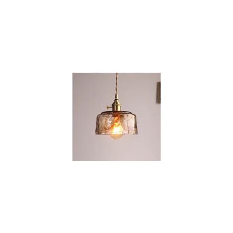Type C -éclairage à la maison Intérieur e27 lampe à suspension en verre ambré lampe en verre de style vintage-Avec lumière chaude LED 4W (1/2)