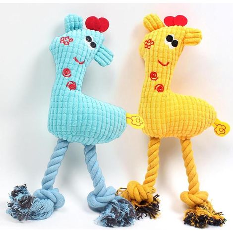Lot 2 jouets chien peluche cerf, couineurs interactifs petites tailles, jouets doux à mâcher, anti-stress, compagnons de jeu pour chiots (1/5)