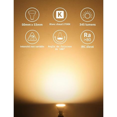 GU10 4.5W 345lm 2700K Warm White Non-Dimmable Bulb (1/4)