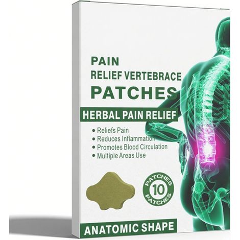 Beyamis Boîte de 10 patchs pour soulager la douleur lombaire, à base d'extraits de plantes. Réduit l'inflammation et favorise la circulation sanguine. (1/5)