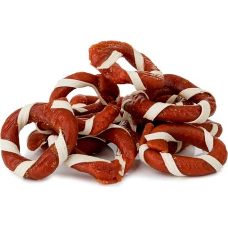 Premio para perros, snack Anillos de cordero envueltos en Fish Hau&Miau 500g