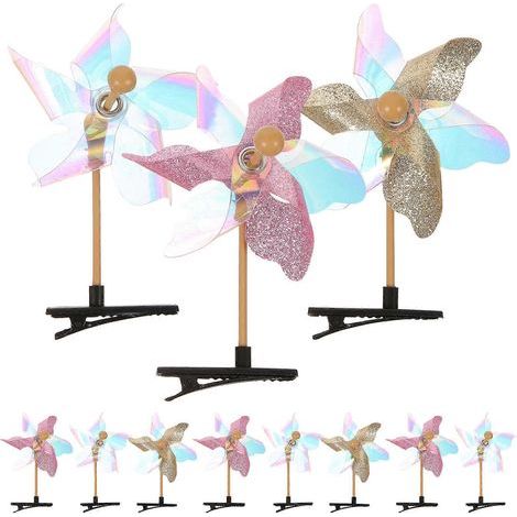 Set mit 11 glitzernden Haarspangen, spiralförmigen Haarnadeln, Haarspangen, Haarschmuck für Kinder – 8,00 x 7,50 x 1,00 cm – Farbe zufällig (1/4)