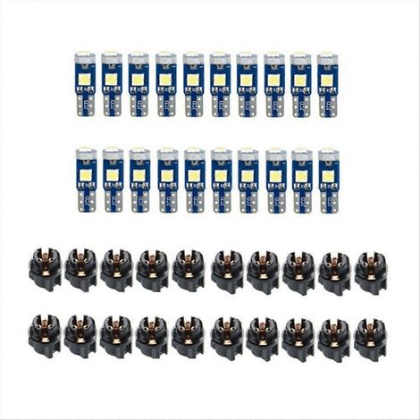 Lot de 20 LED T5 pour tableau de bord de voiture, indicateurs vert 30303SMD (1/5)