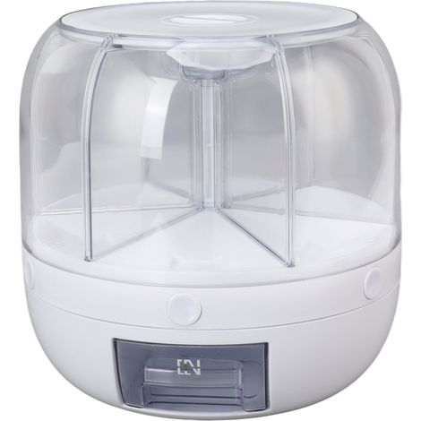 Boîte de rangement rotative pour céréales, distributeur de riz transparent à 6 compartiments en PP, pour la cuisine et le magasin, 6 kg (13,2 lb). (1/5)