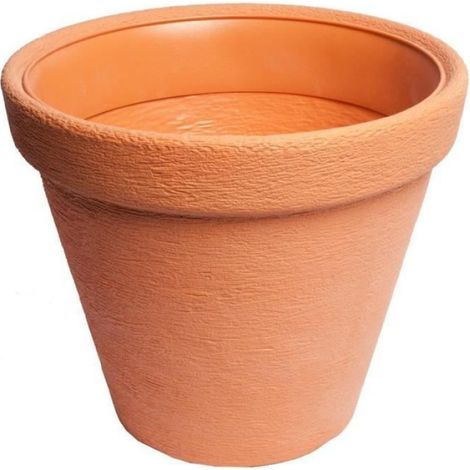 Vase - Plastique - 35 cm Diamètre x 30 cm Hauteur - Orange - Intérieur Moderne - Unité