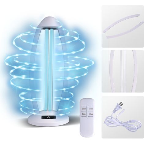 Lampe de désinfection lampe uv, Haute Puissance 38 W Lampe De Germination UV pour Le Troisième Engrenage avec Fonction De Détection Infrarouge du Corps Humain À 360 ° Ou Bureaux, Salons, Chambres, Cui