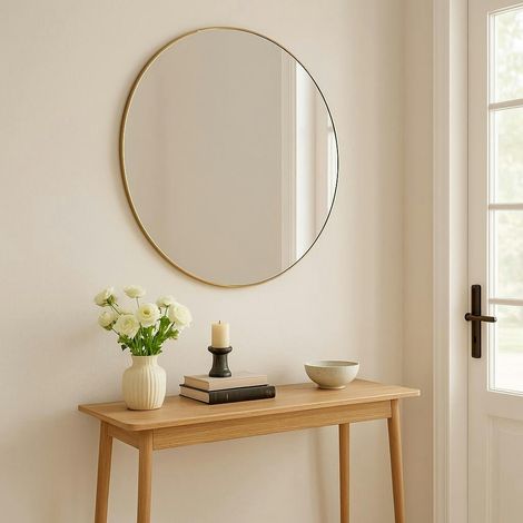Miroir rond avec cadre doré ø100 cm SEOUL (1/3)
