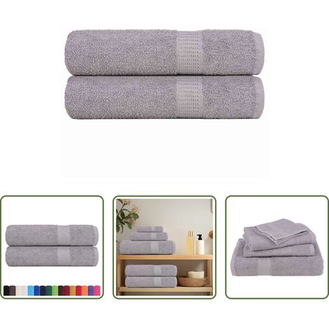 Baumwollhandtuch - Duschtücher FROGN 2 Stk. Grau 70x140 cm 360 g/m² (1/5)