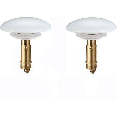 2 Bouchons Vidange Cuivre Blanc Or 6.6cm (1/2)
