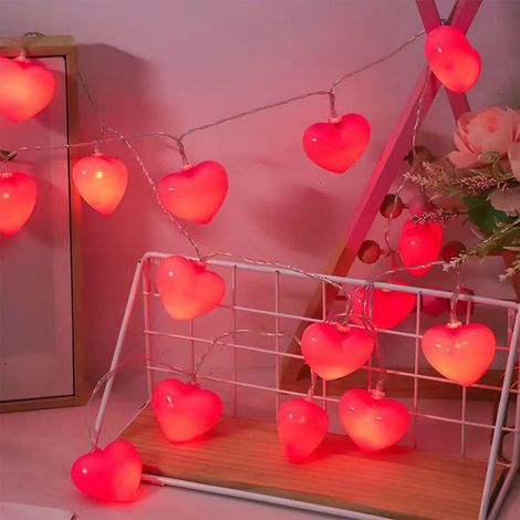 Guirlande Lumineuse En Forme De Cœur - Décoration Romantique Pour La Saint-Valentin Anniversaires Et Propositions - 200 cm - 1 Pièce (1/5)