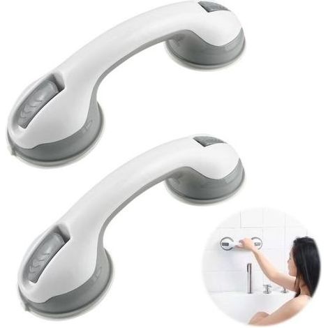 2 PCS Poignée Ventouse Baie Vitrée, Barre de Douche Ventouse, Barre de Maintien Douche, Main Courante Imperméable et Antidérapante, Adapté Aux Personnes Handicapées, âgées et Blessées (1/5)