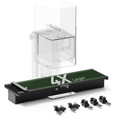 xTool Extension de Glissière pour F1 et F2, Zone de Travail Étendue jusqu’à 115 x 400 mm, Accessoire pour Gravure et Découpe Laser sur Formats Longs