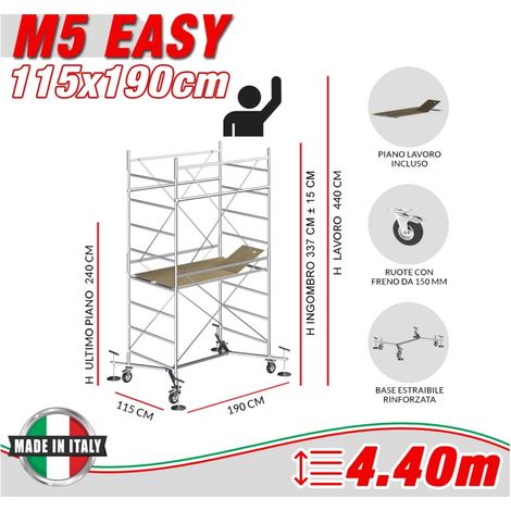 Trabattello M5 EASY Altezza lavoro 4,40 metri