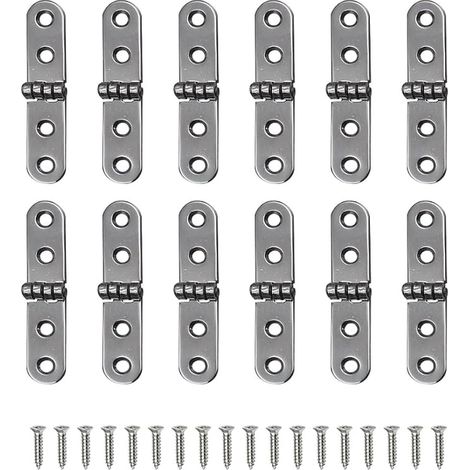 Charniere Charnière – Charniere Porte, Charniere Porte Placard pour Bois, Fenêtre, Table Pliante, Armoires, Portes de Cuisine et D'armoire (58,5 x 13 mm) (1/3)
