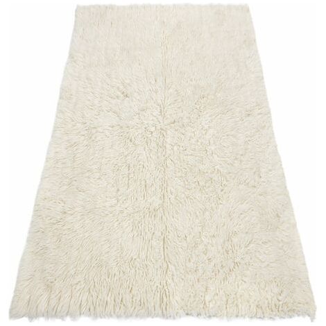 Flokati WOLLE - Bettdecke, Plaid white 90x170 cm (1/5)
