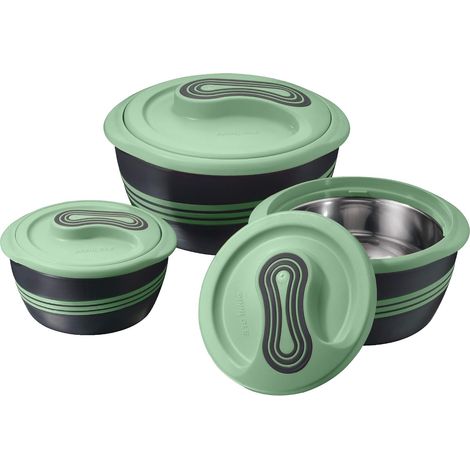 3 Boites Isothermes Repas Chauds - Set de 2,4/1,4/0,9 L - Boite Alimentaire Isotherme - Saladier avec Couvercle pour Soupes/Salades - Récipient Thermique en Acier Inoxydable (1/5)