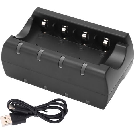 Chargeur de Batterie USB Rapide 8 Ports, Compatible avec RCR123A 16340 16350 16360, Anti-Dérapage
