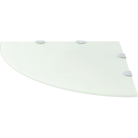Maison Exclusive - Eckablage mit Verchromten Halterungen Glas Wei