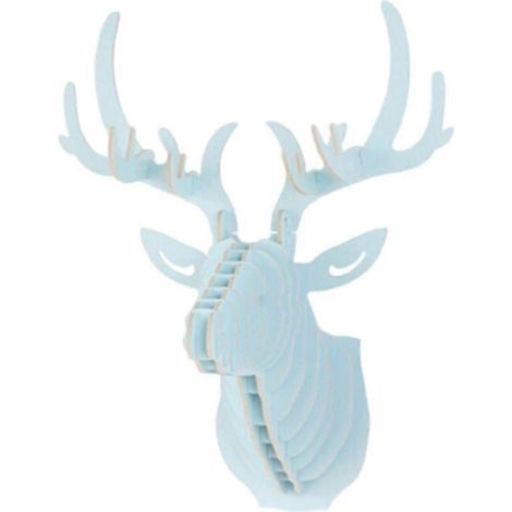 Hirschkopf-Wandskulptur, Hängedekoration für das Wohnzimmer, Weihnachtsdekoration-Blue