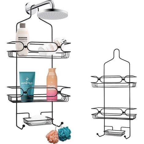 Étagère de douche suspendue en métal noir (1/5)