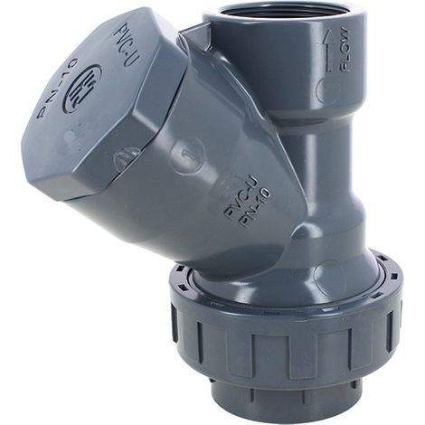 Sferaco – Clapet de non retour à boule PVC NF EN 12050-4 Femelle BSP – Pour réseaux d’adduction et d’évacuation d’eau – Bouchon de visite démontable PN10