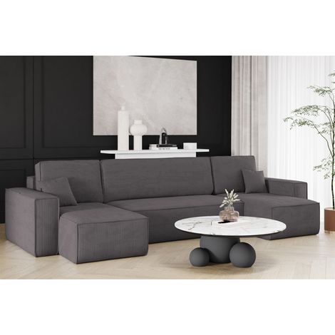 Wohnlandschaft Schlafsofa Sofa MARIS Stoff Poso Anthrazit (1/2)