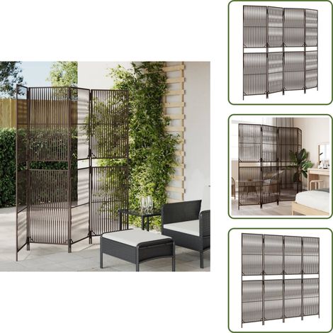 Biombo exterior - vidaXL Biombo de 4 paneles ratán sintético marrón - Biombo para dormitorio