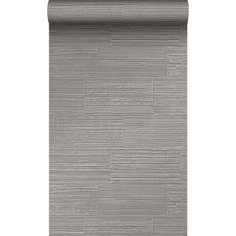 papier peint pierre naturelle brute rétro en appareil de panneresses taupe  - Origin Wallcoverings (1/5)