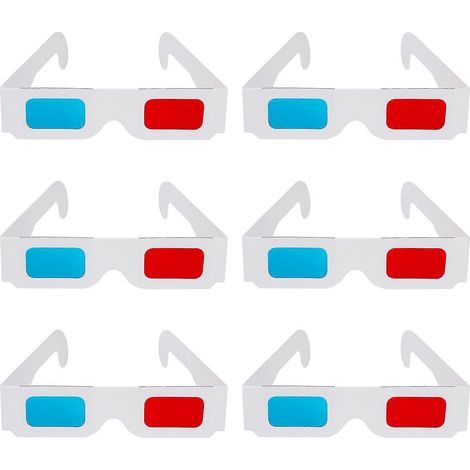 Lot de 30 lunettes 3D jetables en carton, lunettes anaglyphes pour films 3D, lunettes 3D universelles-41x4cm-White (1/4)