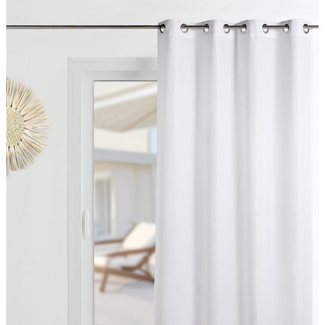 Rideau voilage Microfibre Uni Blanc 135x250 cm