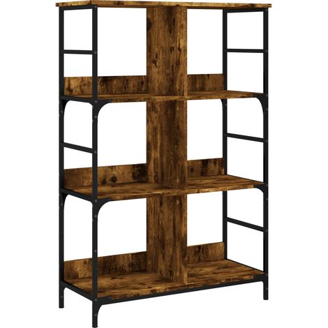 Bibliothèque chêne fumé 78,5x33x117,5 bois d'ingénierie (1/5)