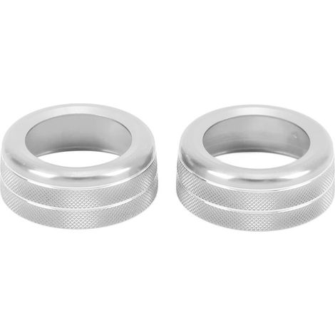 Couvercle de bouton de climatisation en alliage d'aluminium, 2 pièces, anneau de remplacement pour Panamera 10-16 argent (1/5)