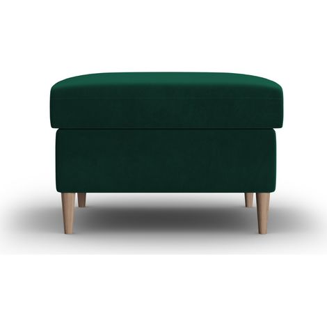Pouf en velours vert bouteille (1/5)