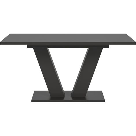 Tavolo allungabile CAPTURE – Piede design a V – Grigio scuro – 150 a 190 cm