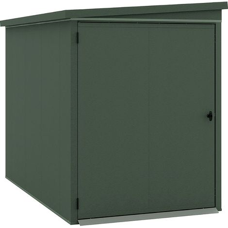 WEKA Gary Metall Fahrradgarage grün 2,42 m² Gerätehaus aus Metall in Grün, Geräteschrank mit 0,7 mm Wandstärke Gartenhaus
