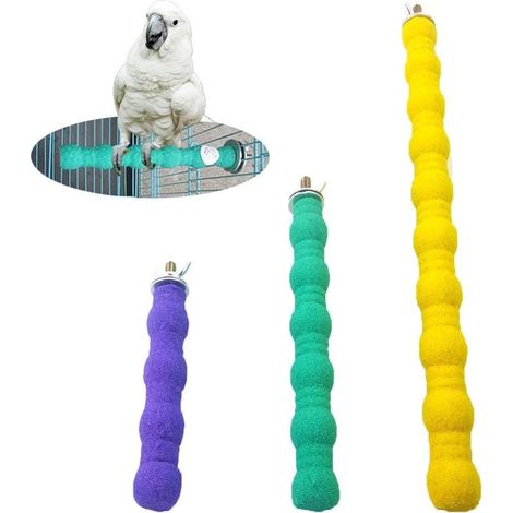 3 pièces Perchoir Perroquet, Oiseau Perchoir Ciment, Oiseaux Perches Perroquet Stand pour de Perroquet- Couleur aléatoire-Fei Yu (1/4)