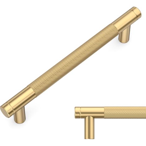 10 Stück champagnergoldene Küchenschrankgriffe, 128 mm, Möbelgriffe mit Schrauben, für Büros, Schubladen, Schränke, Kommoden