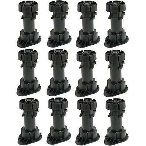 Ensemble de 12 pieds réglables pour meubles, avec pinces, pour armoires en plastique (1/5)