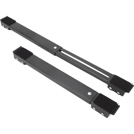 2 Sets mobile Rollenhalterungen, erhöhte Sockel, Transportrollen für Kühlschrank, Waschmaschine, Schwarz (1/5)